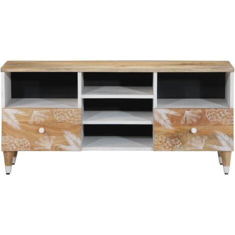 Meuble TV，Banc TV，Armoire TV 100x33,5x46 cm bois massif de manguier CFW513215