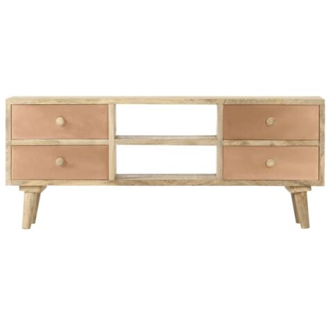 Meuble TV，Banc TV，Armoire TV 110x30x45 cm Bois de manguier solide CFW553830