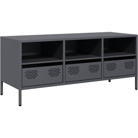 Meuble TV，Banc TV，Armoire TV anthracite 101,5x39x43,5 cm acier laminé à froid CFW276909