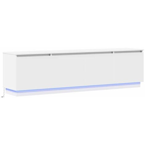 Meuble TV，Banc TV，Armoire TV avec LED Blanc 180 x 38 x 49 cm Bois d'ingénierie CFW901105