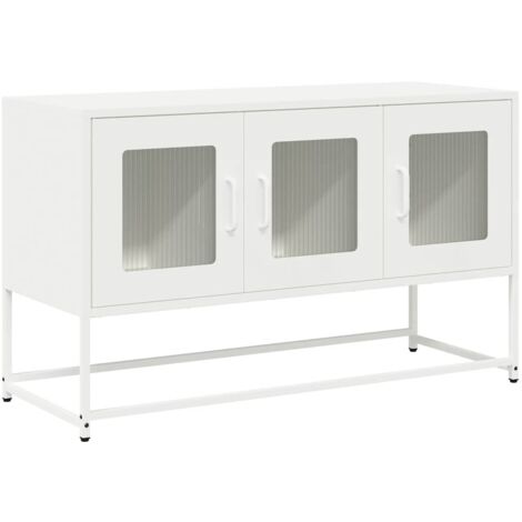 Meuble TV,Banc TV,Armoire TV blanc 100,5x39x60,5 cm acier laminé à froid CFW830107