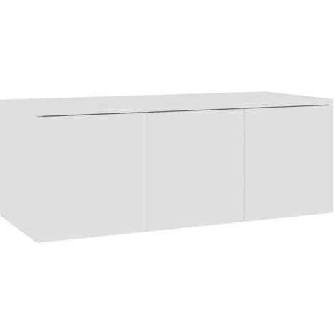 Meuble TV，Banc TV，Armoire TV Blanc 80x34x30 cm Bois d'ingénierie CFW796821