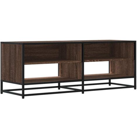 Meuble TV，Banc TV，Armoire TV chêne marron 120,5x40x46cm bois d'ingénierie et métal CFW609586