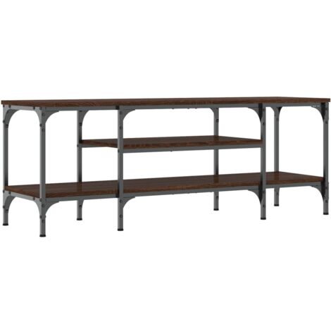 Meuble TV,Banc TV,Armoire TV chêne marron 121x35x45 cm bois d'ingénierie et fer CFW413278