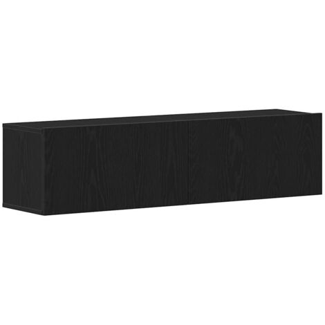 Meuble TV，Banc TV，Armoire TV chêne noir 120x30x30,5 cm bois d'ingénierie CFW829317