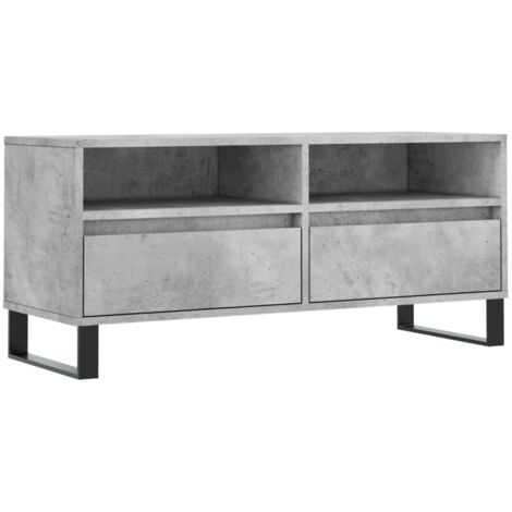 Meuble TV,Banc TV,Armoire TV gris béton 100x34,5x44,5 cm bois d'ingénierie CFW644481