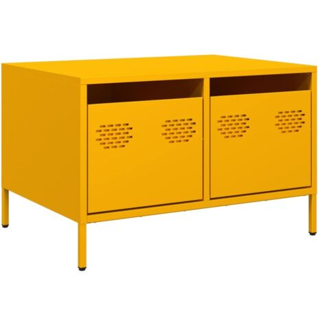 Meuble TV，Banc TV，Armoire TV jaune moutarde 68x50x43,5 cm acier laminé à froid CFW660667