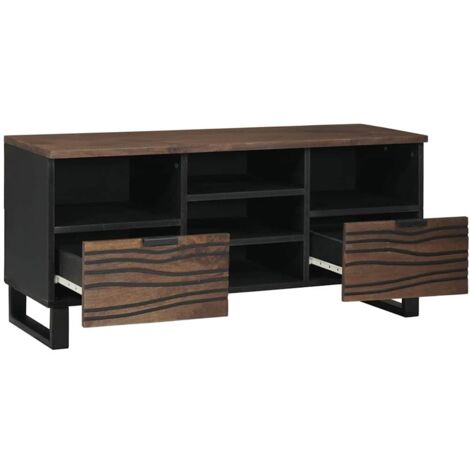 Meuble TV，Banc TV，Armoire TV Marron 100 x 33 x 46 cm bois de manguier massif CFW967405