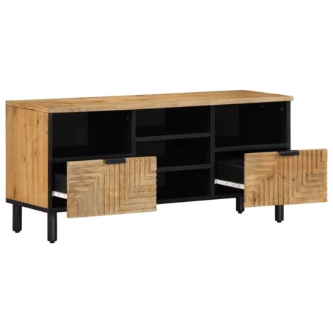 Meuble TV，Banc TV，Armoire TV marron 100x33x46 cm bois massif de manguier CFW531162