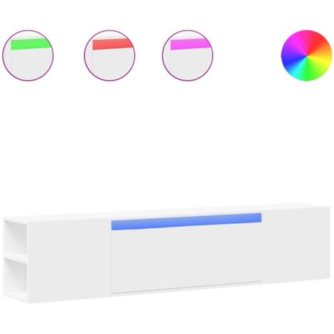 Meuble TV，Banc TV，Armoire TV mural avec LED blanc 180x31x39,5 cm CFW413873