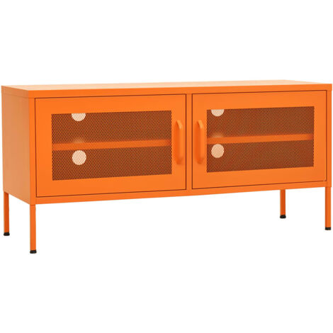Meuble TV，Banc TV，Armoire TV Orange 105x35x50 cm Acier CFW835311