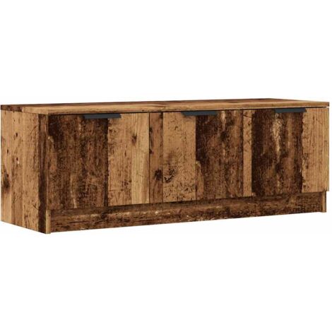 Meuble TV，Banc TV，Armoire TV vieux bois 102x35x36,5 cm bois d'ingénierie CFW110790