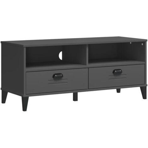 Meuble TV,Banc TV,Armoire TV VIKEN gris anthracite bois de pin solide CFW406300