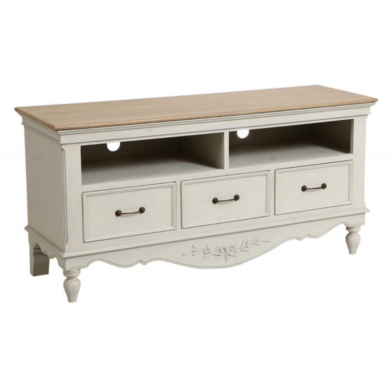 Meuble tv/hifi - Bois-MDF - Blanc - Interior's