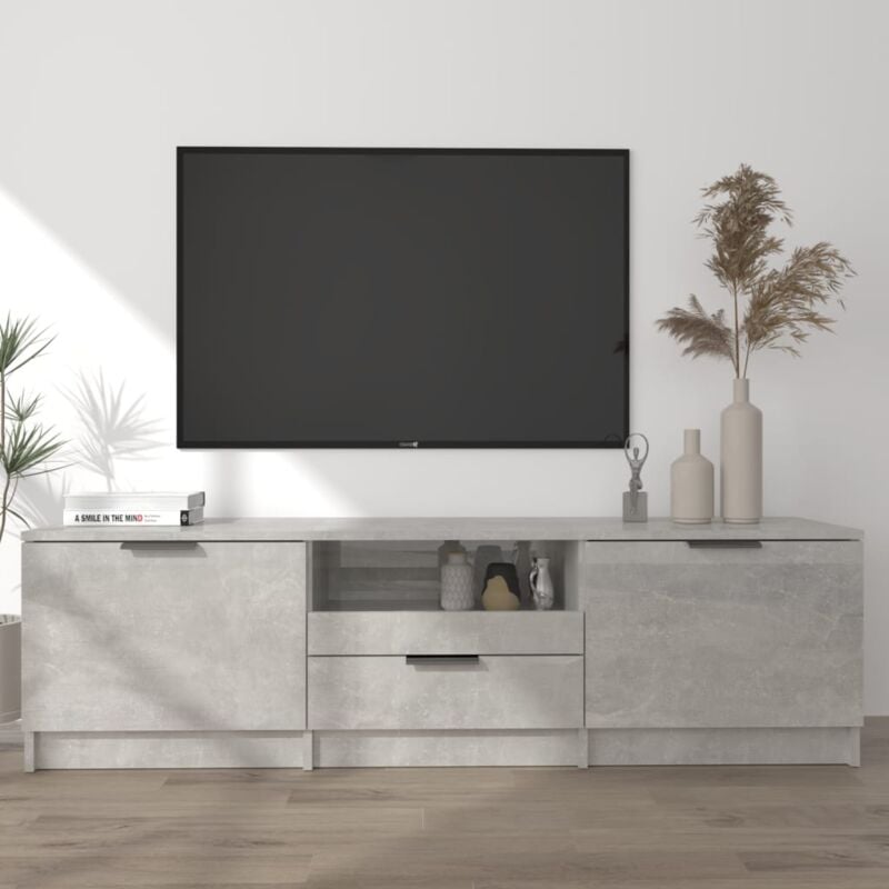 Design In - Meuble TV,Meuble de Rangement,Banc tv gris béton 140x35x40 cm bois d'ingénierie CFW919839