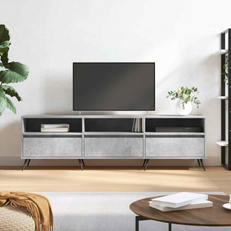 Meuble TV，Meuble de Rangement，Banc TV Moderne gris béton 150x30x44,5 cm bois d'ingénierie XZZZ999106