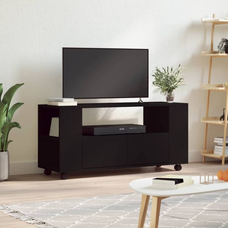 Design In - Meuble TV,Meuble de Rangement,Banc tv noir 102x34,5x43 cm bois d'ingénierie CFW309239