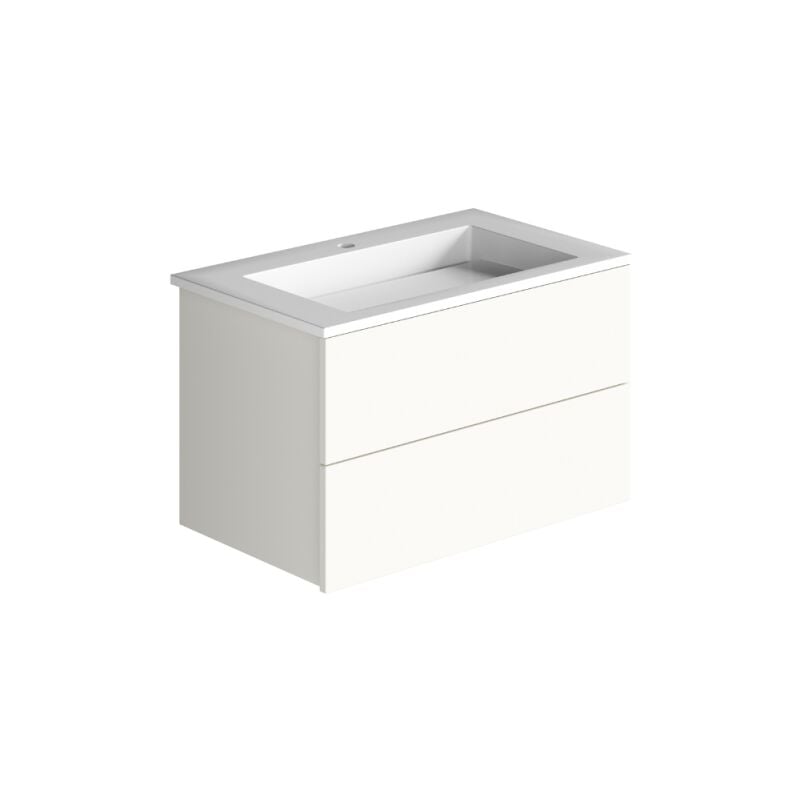 Burgbad - Meuble simple vasque Cosmo 80 cm blanc mat