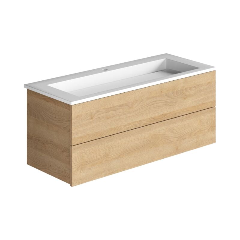 Burgbad - Meuble simple vasque Cosmo 120 cm chêne