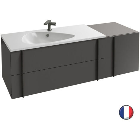 Meuble vasque 145 cm JACOB DELAFON Nouvelle Vague avec rack chêne