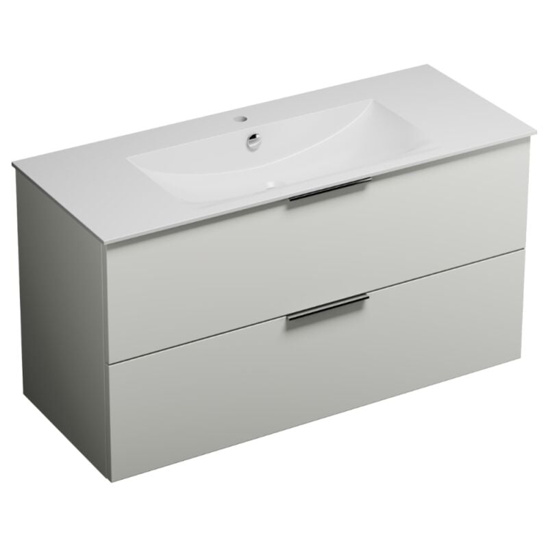 Burgbad - Meuble de salle de bain 120 cm Olena blanc brillant