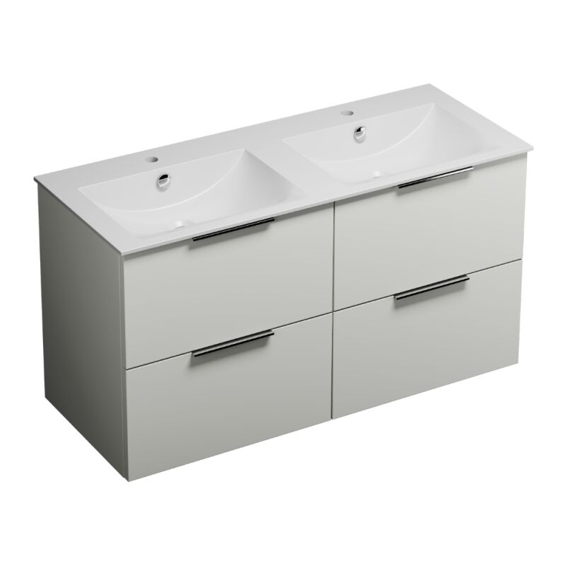 Meuble double vasque 120 cm Burgbad Olena blanc brillant