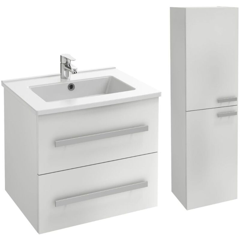 Meuble vasque 60 cm JACOB DELAFON Ola up + colonne de salle de bain blanc