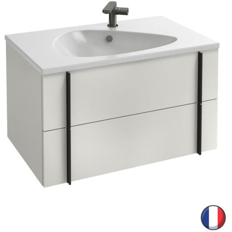 Meuble vasque 80 cm JACOB DELAFON Nouvelle Vague blanc brillant