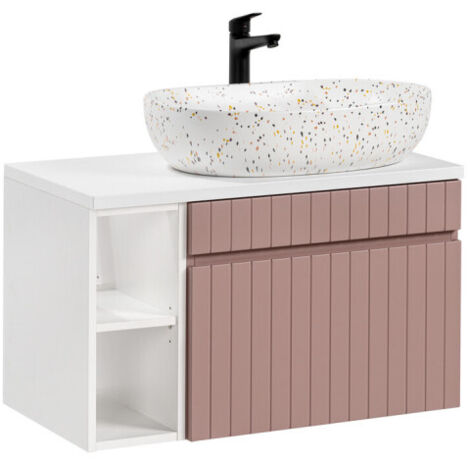 Meuble vasque à poser 80 cm + 1 élément - Emblematic Rose - Livraison gratuite