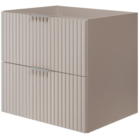 Meuble vasque, Cachemire, 60 × 57 × 46 cm, poignée argentée, sans plan de travail