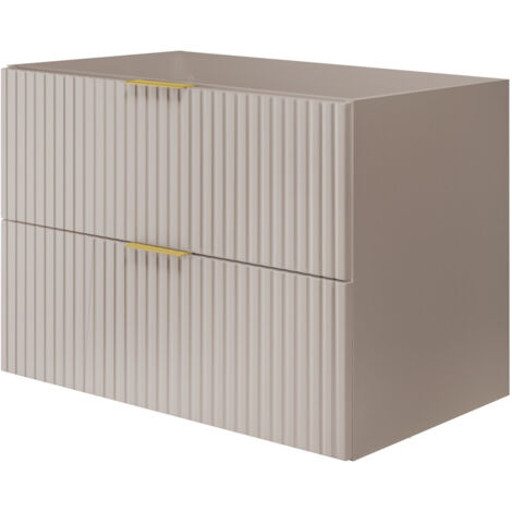 Meuble vasque, Cachemire, 80 × 57 × 46 cm, poignée dorée, sans plan de travail