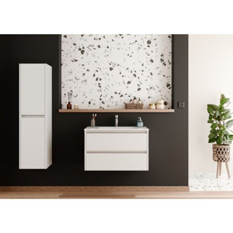 Meuble vasque JUPITER 3.0 Blanc Brillant 80 cm - SANS miroir