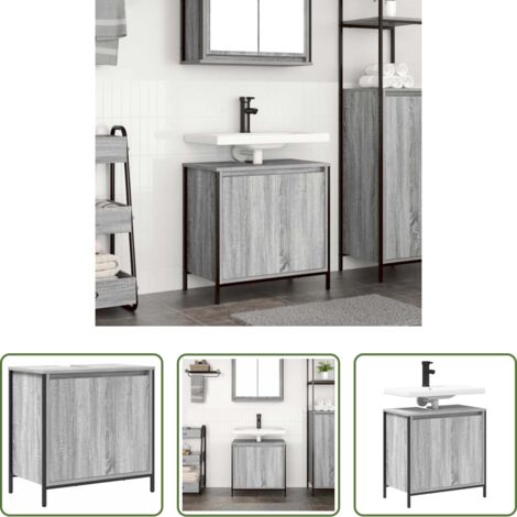 Meuble vasque -  Meuble de salle de bain avec lavabo 60x34,5x60 cm