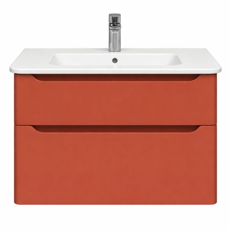 Vitra - Meuble vasque supendu Sento Round 120cm Terracotta mat