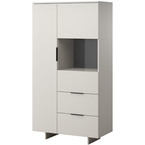 Meuble Vitrine de rangement Cachemire 90x170x42cm CALIA