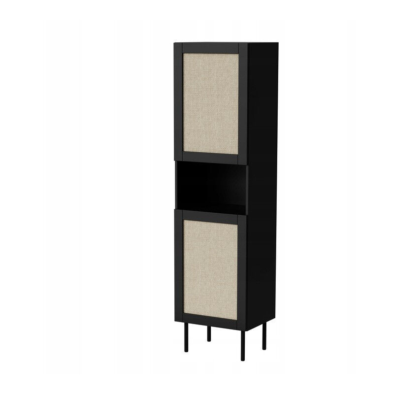 Bb-loisir - Meuble Vitrine de rangement sur pied 50x180x40 Noir mat Modèle yota