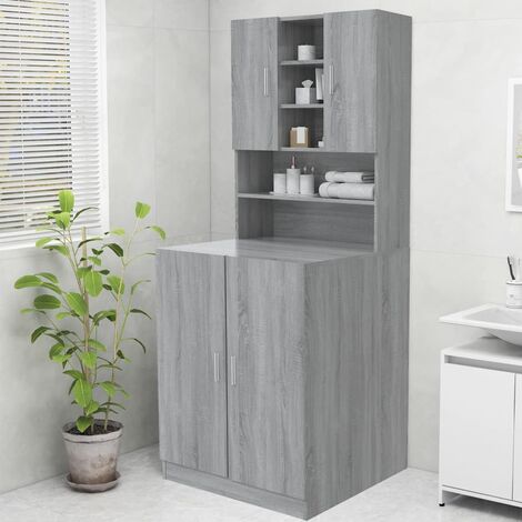 Meuble WC Moderne - Meuble pour machine à laver Sonoma gris 70,5x25,5x90 cm FR2001