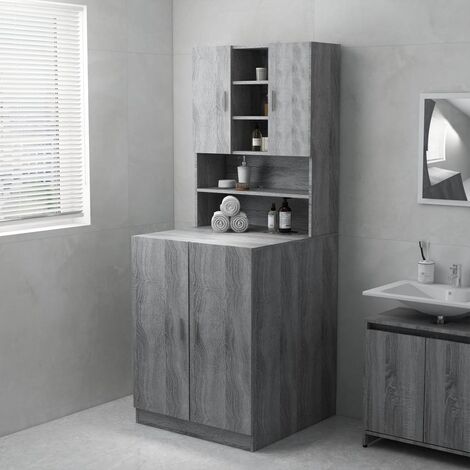 Meuble WC Moderne - Meuble pour machine à laver Sonoma gris 71x71,5x91,5 cm FR7810