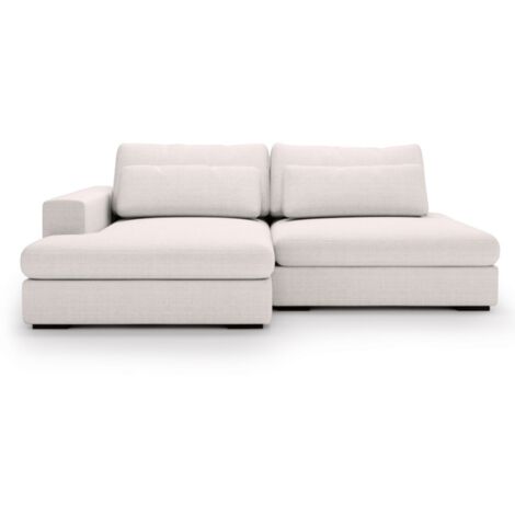 MEUBLER DESIGN Canapé D'angle Convertible Grande Méridienne Margo - Angle - Gauche, Couleur - Tissu Beige, Style ,  x  x  cm