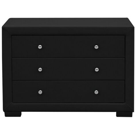 MEUBLER DESIGN Commode Chambre À Coucher Design Eva - Noir, Polyuréthane, Rectangulaire, Style Contemporain, 102 x 45 x 75 cm