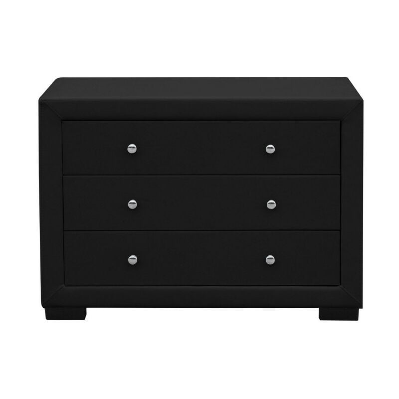 Commode Chambre à Coucher Design Eva - Noir, Polyuréthane, Rectangulaire, Style Contemporain, 102 x 45 x 75 cm - Meubler Design