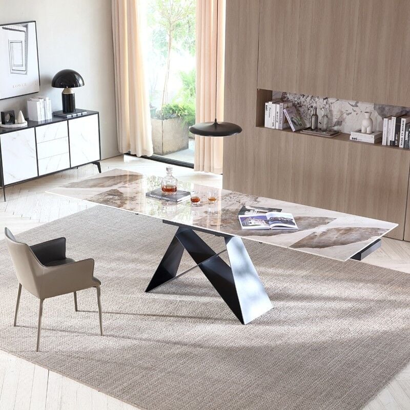 Table De Salle à Manger Extensible En Céramique Prometheus 180-220-260cm Céramique Marbre Pandora, Style , x x cm - Meubler Design