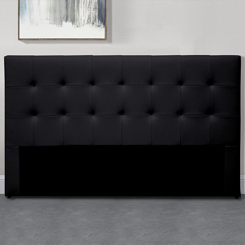 Tête De Lit Capitonnée Capitole - Noir - 140 Cm, Polyuréthane, Rectangulaire, Style Contemporain, 140 x 5 x 80 cm - Meubler Design