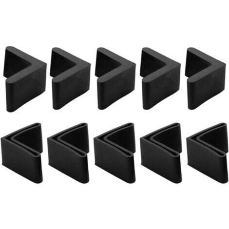 Meubles Angle Fer Pied Patins (30mm/1.18") 10Pcs, PVC L Forme Pied Couvre - pour Meubles Pieds Étagères Pieds Protecteurs, Noir