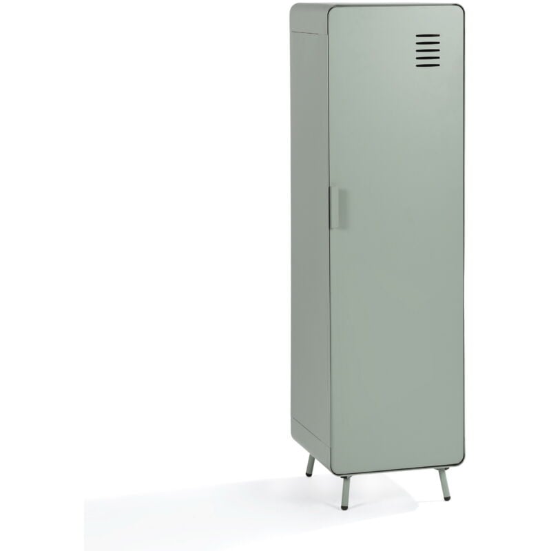 Meubles Cosy - Armoire/meuble de rangement en métal vert clair de style industriel avec étagères