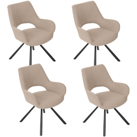 MEUBLES COSY Lot de 4 chaises de Salle à Manger Scandinave  Chaise Croisée BETH en tissu beige