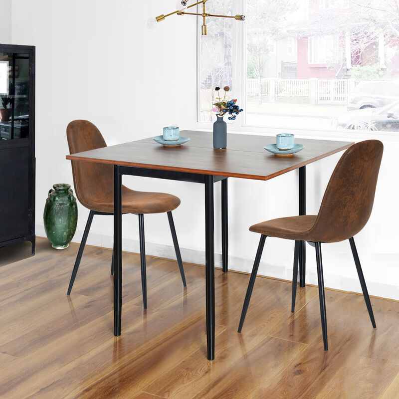 MEUBLES COSY Table de salle à manger extensible rectangulaire 45-90*90*76cm table de cuisine en hêtre foncé - MARRON