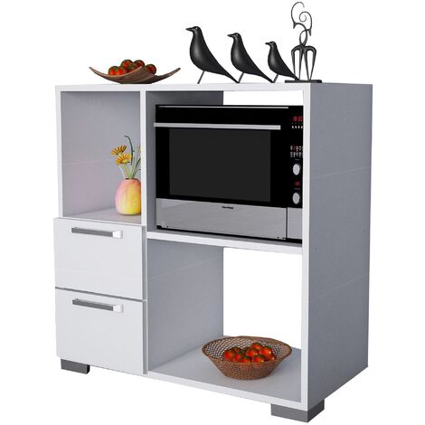 WELLHOME Meubles de cuisine, 100% panneaux de particules mélaminés, coloris blanc