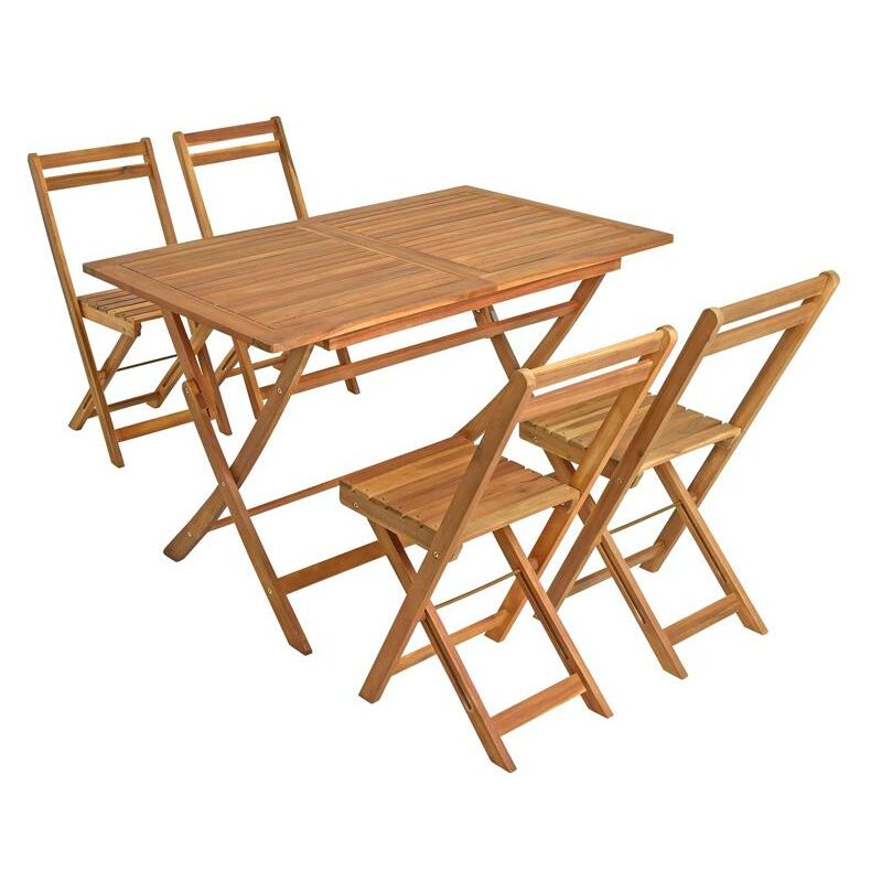 Estexo - Meubles de jardin Set de jardin Table d'angle et 4 chaises pliantes