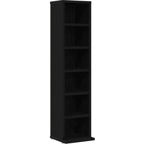 Meubles de Rangement，Armoire à CD chêne noir 21x20x88 cm bois d'ingénierie CFW682632